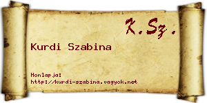 Kurdi Szabina névjegykártya